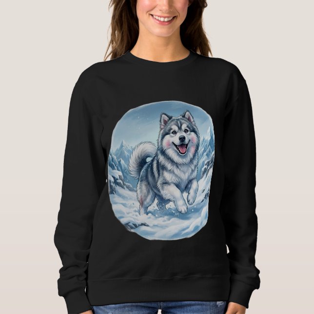 Sweatshirt Winter Mountain Dog Chest Print (Devant)