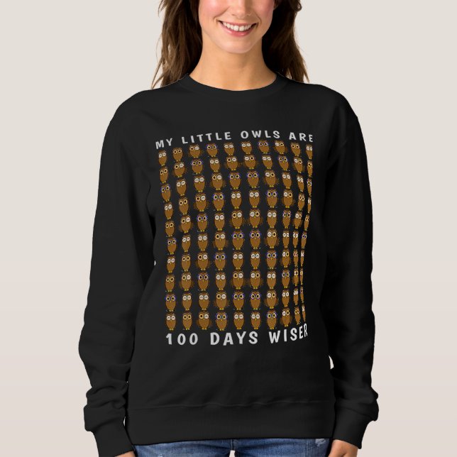 Sweatshirt Wise Owl Bird 100 Days Of School Shirt Teacher Boy (Devant)