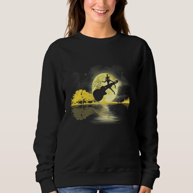 Sweatshirt Witch With Guitar Nature Moon Retro Style Guitaris (Devant)