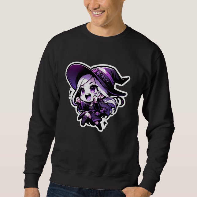 Sweatshirt Witchy Fun Uwu Chibi Anime Kawaii Otaku Halloween  (Devant)