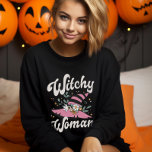 Sweatshirt Witchy Woman Funny Pink Witch Halloween<br><div class="desc">Préparez-vous à une Halloween spooktaculaire avec notre t-shirt "Witchy Woman" ! Ce design amusant et sorcier est parfait pour votre fête d'Halloween. Embrassez votre sorcière intérieure et montrez votre style enchanteur avec ce tee-shirt envoûtant. Que vous soyez en train de brasser des potions ou de lancer des sorts, cette chemise...</div>