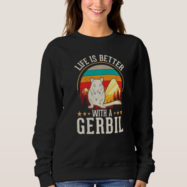 Sweatshirt with a Gerbil Racing Rat Gerbil (Devant)