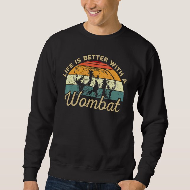 Sweatshirt With A Wombat Retro Wombat Design (Devant)