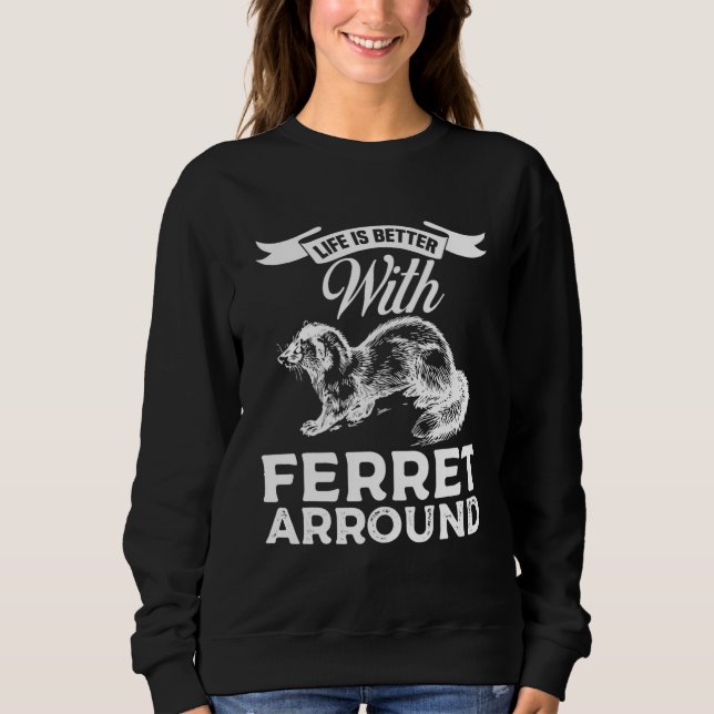 Sweatshirt With Ferret Women Men (Devant)