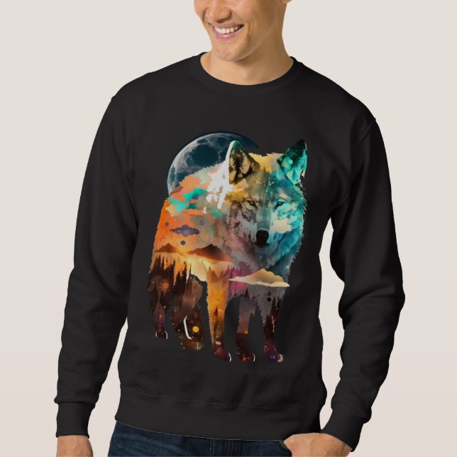 Sweatshirt Wolf And Wolves Men Women Kids  56 (Devant)