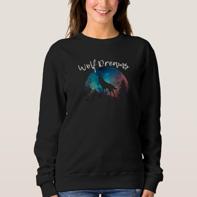 Sweatshirt Wolf Dreams Wolves Lover Howling Wolf Full Moon Sk (Devant)
