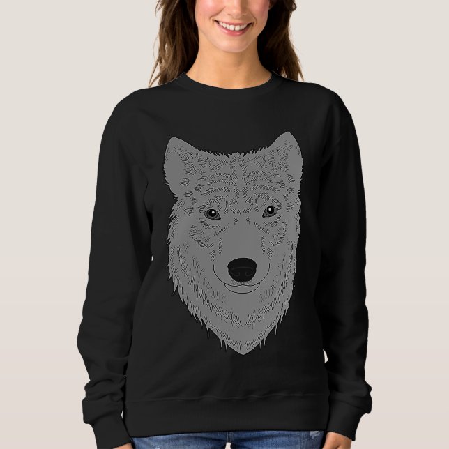 Sweatshirt Wolf head predator face imprint with wild animal   (Devant)