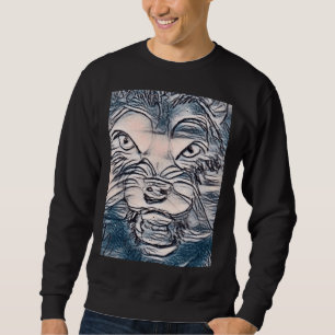 Sweatshirt Wolf Husky Chien Visage Art