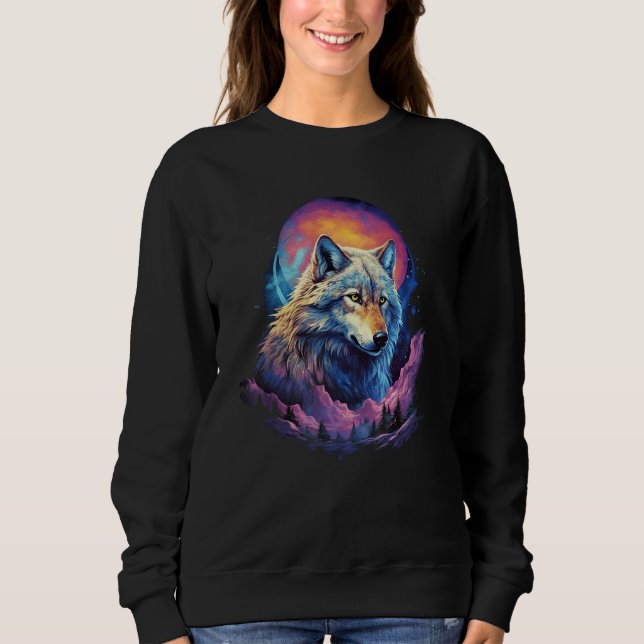 Sweatshirt Wolf Moon Howling Lone Drôle Meute de loups des lo (Devant)