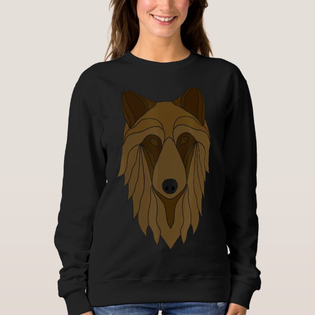 Sweatshirt Wolf Motif Predateur face Wolfs 2 (Devant)