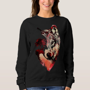 Sweatshirt Wolf Wolf Silhouette Paysage Aventure Wild Anim