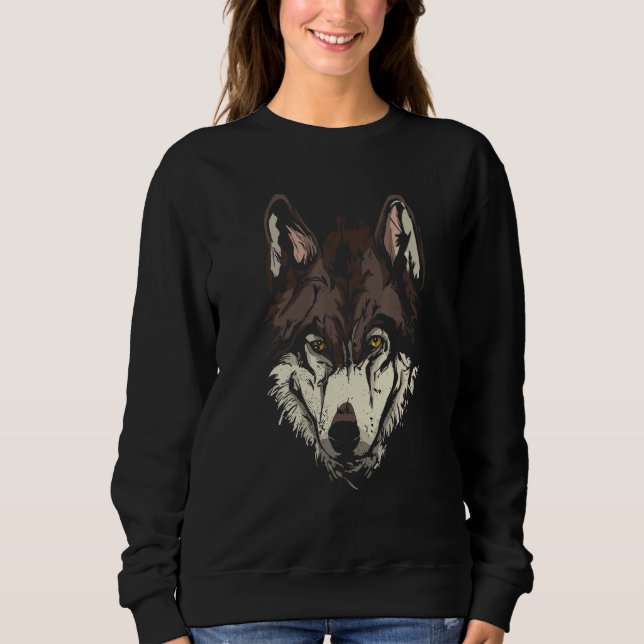 Sweatshirt Wolves Zoo Animaux Tête Visage Wolf (Devant)
