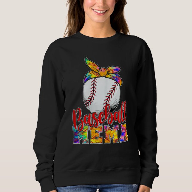 Sweatshirt Woman Family Baseball Mema Tie Dye Softball Game D (Devant)