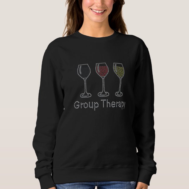 Sweatshirt Woman Group Therapy Vins Lunettes Rhinestone Pour  (Devant)