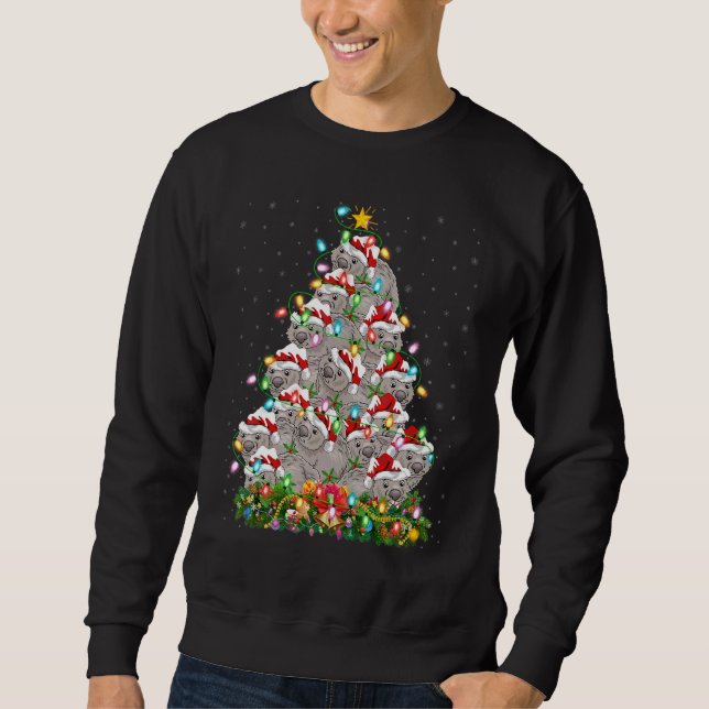 Sweatshirt Wombat   Xmas Lights Santa Wombat Christmas Tree (Devant)