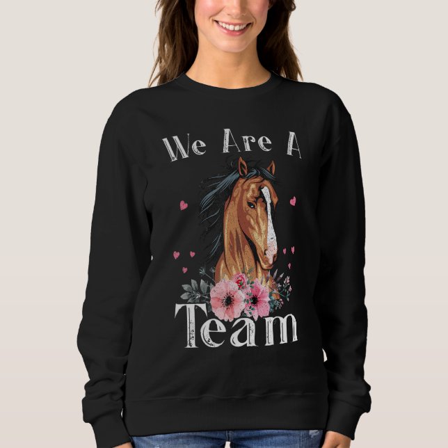 Sweatshirt Women and Girls Riders Love Horses floral (Devant)