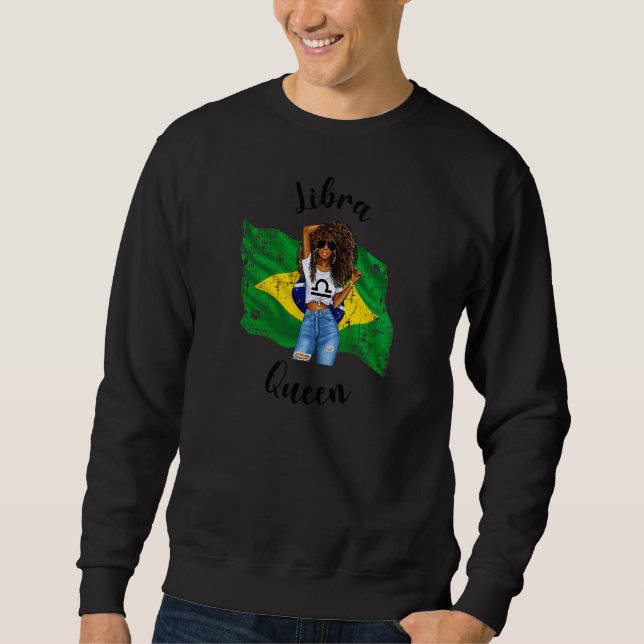 Sweatshirt Womens Afro Brazilian Libra Queen African Zodiac B (Devant)