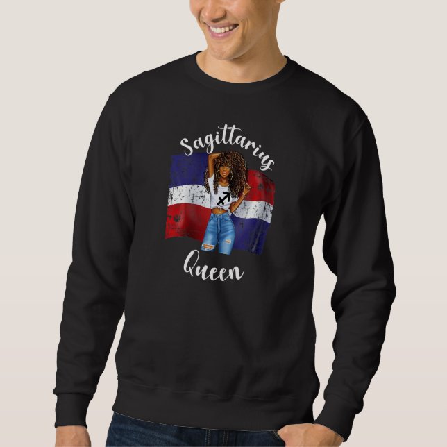 Sweatshirt Womens Afro Sagittarius Queen From Dominican Repub (Devant)
