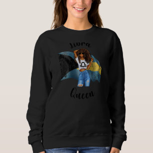 Sweatshirt Womens Bahamas Libra Queen Afro Hair African Baham