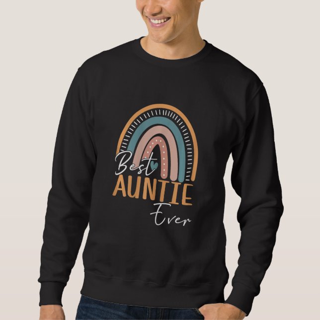 Sweatshirt Womens Best Auntie Ever Boho Rainbow Family Matchi (Devant)