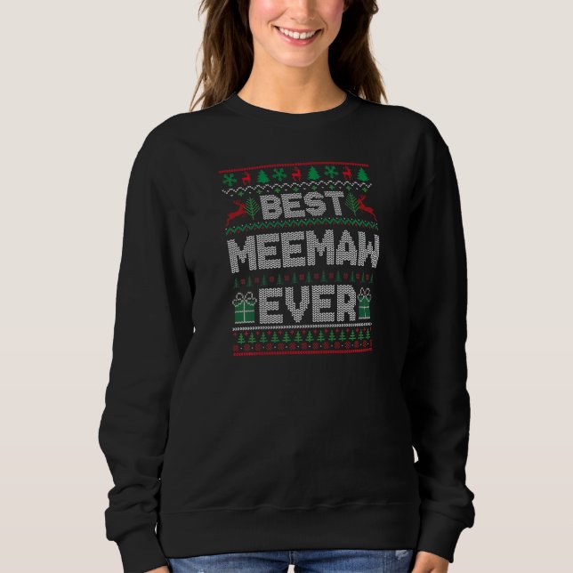 Sweatshirt Womens Best Meemaw Ever Christmas Pajamas Matching (Devant)