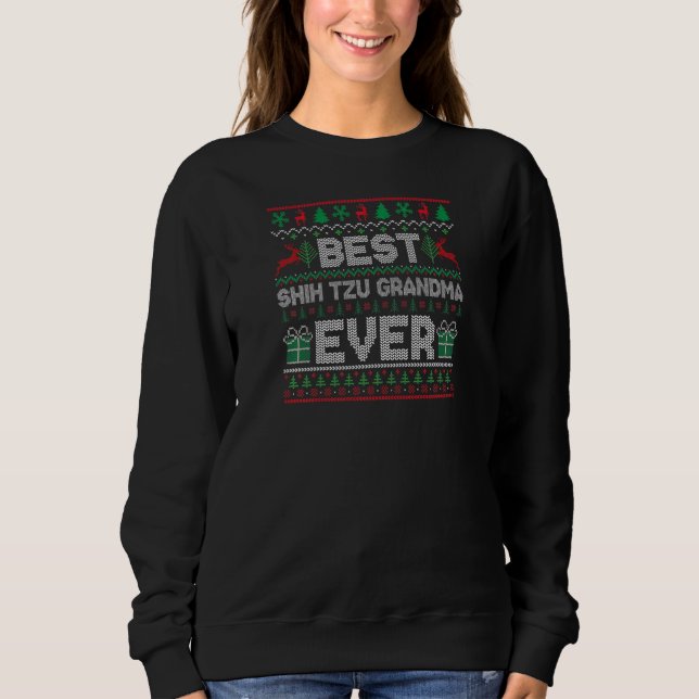 Sweatshirt Womens Best Shih Tzu Grandma Ever Christmas Pjs Ma (Devant)