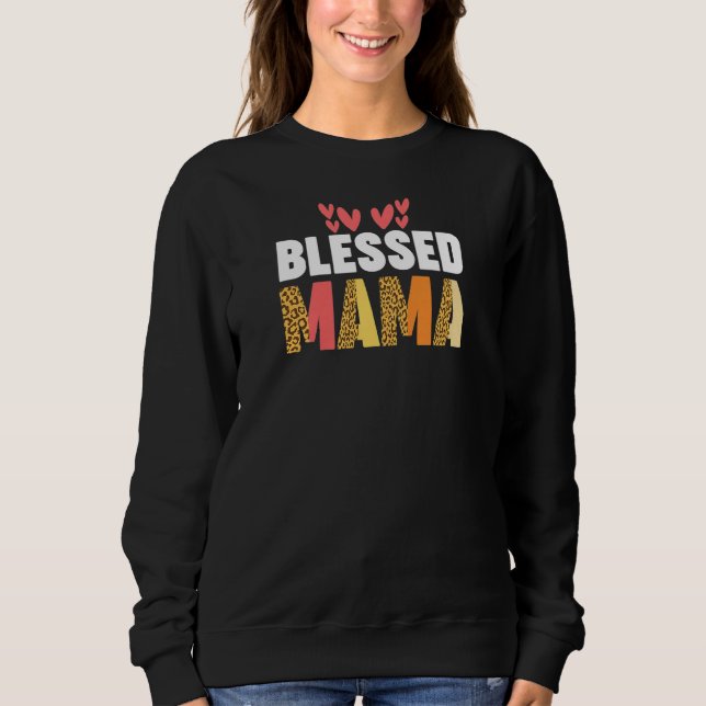 Sweatshirt Womens blessed mama mother (Devant)