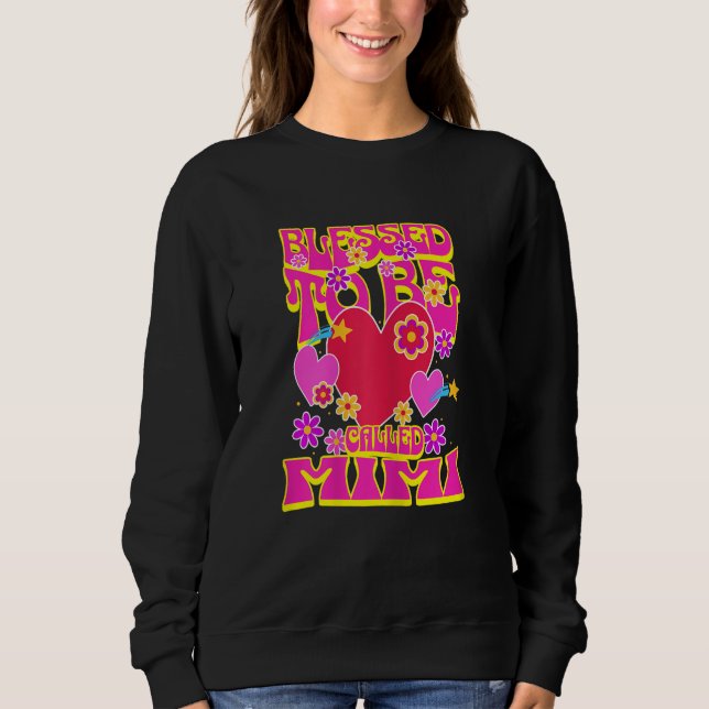 Sweatshirt Womens Blessed To Be Called Mimi Heart Groovy Flow (Devant)