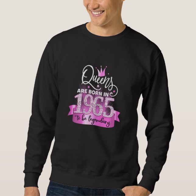 Sweatshirt Womens Born In 1965 I Elegant Pink Black Party Out (Devant)