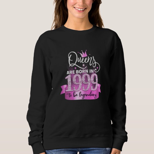 Sweatshirt Womens Born In 1999 I Elegant Pink Black Party Out (Devant)