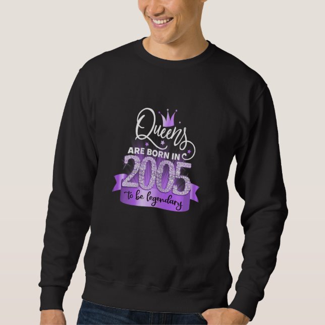 Sweatshirt Womens Born In 2005 I Elegant Purple Black Party O (Devant)