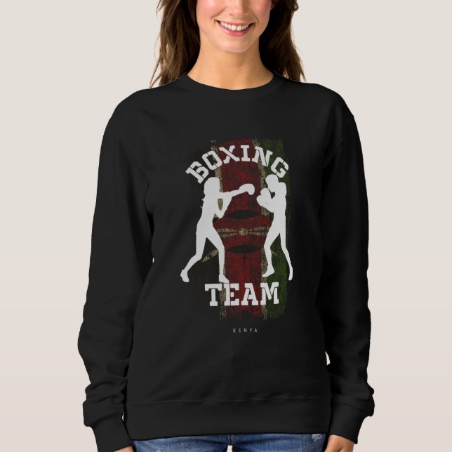 Sweatshirt Womens Boxing Kenya Combat Sports Fighter Boxing (Devant)