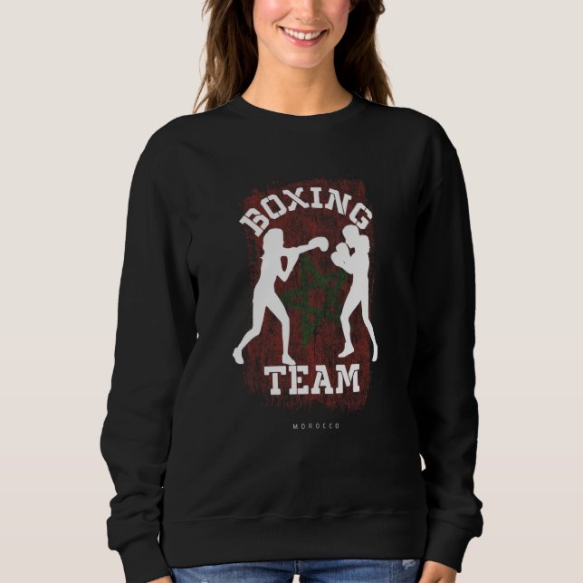 Sweatshirt Womens Boxing Morocco Combat Sports Fighter Boxing (Devant)