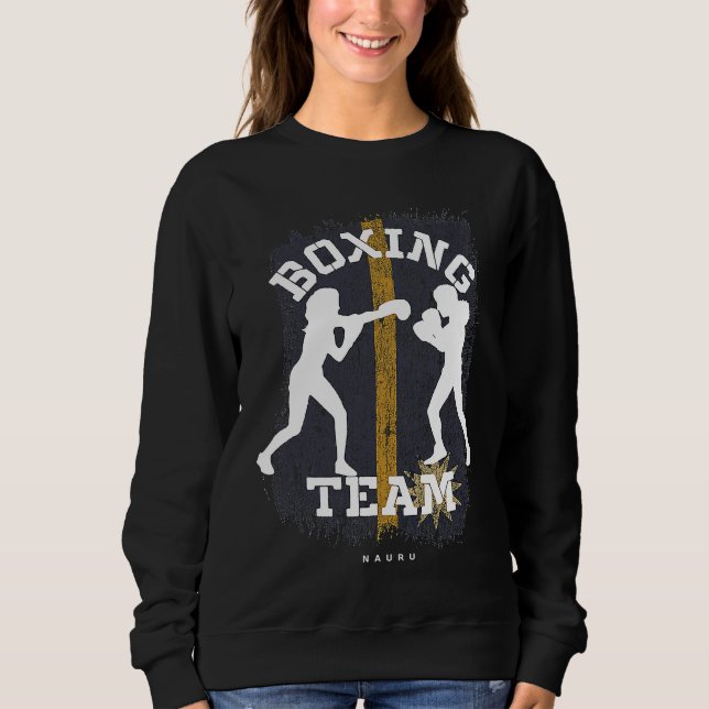 Sweatshirt Womens Boxing Nauru Combat Sports Fighter Boxing (Devant)