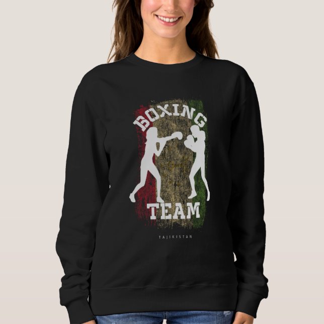 Sweatshirt Womens Boxing Tajikistan Combat Sports Fighter Box (Devant)