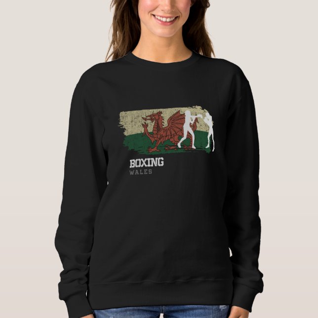 Sweatshirt Womens Boxing Wales Combat Sports Fighter Boxing   (Devant)