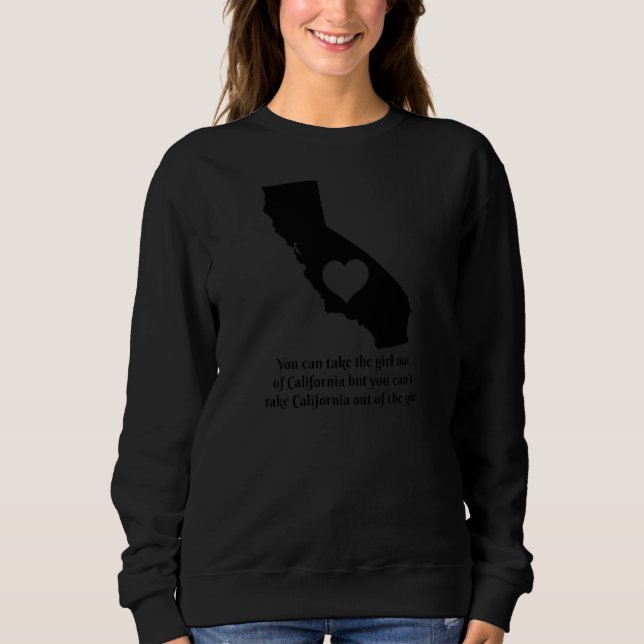 Sweatshirt Womens California Cali Girl State Map Heart Pride (Devant)