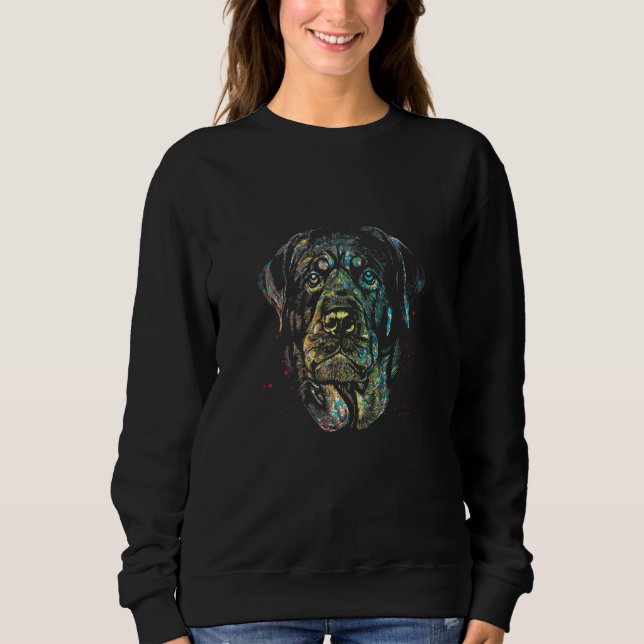 Sweatshirt Womens Colorful Rottweiler  Rottie Dog Owner (Devant)