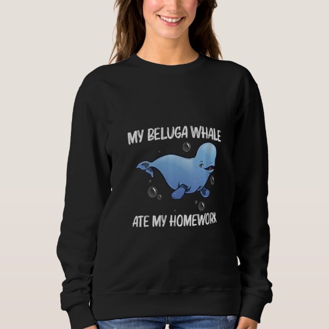 Sweatshirt Womens Cool Beluga Whale For Kids Boys Orca Whales (Devant)