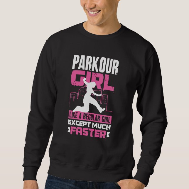Sweatshirt Womens Cool Parkour Girl Parkour Girl (Devant)