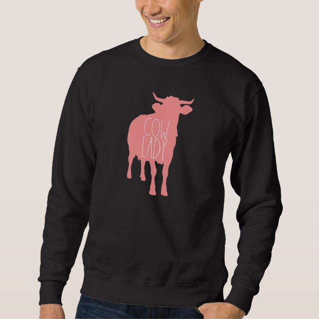 Sweatshirt Womens Cow Lady Farm Girl Cattle Farmer Cow Farmin (Devant)