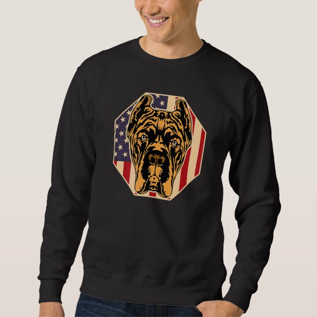Sweatshirt Womens Dog  USA Flag Cane Corso Mom  1 (Devant)