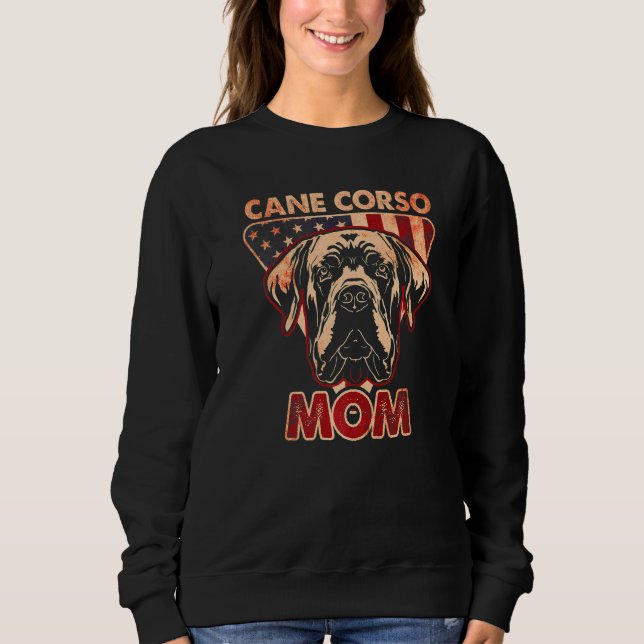 Sweatshirt Womens Dog  USA Flag Cane Corso Mom  3 (Devant)