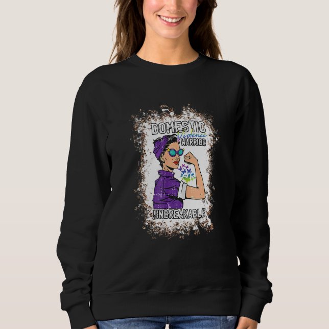 Sweatshirt Womens Domestic Violence Awareness Warrior Unbreak (Devant)
