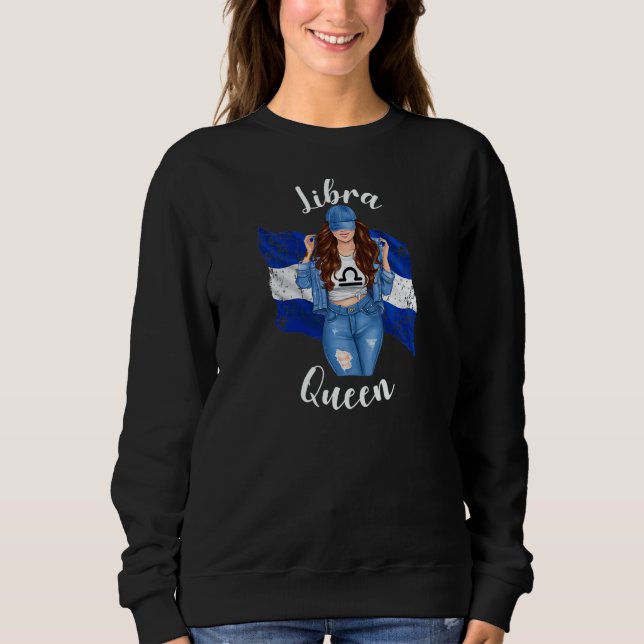 Sweatshirt Womens El Salvadorian Libra Queen Of El Salvador F (Devant)