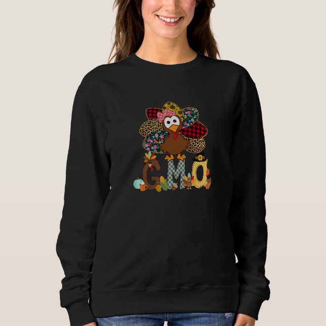 Sweatshirt Womens Fall Turkey Gma  Thanksgiving Doodle Grandm (Devant)