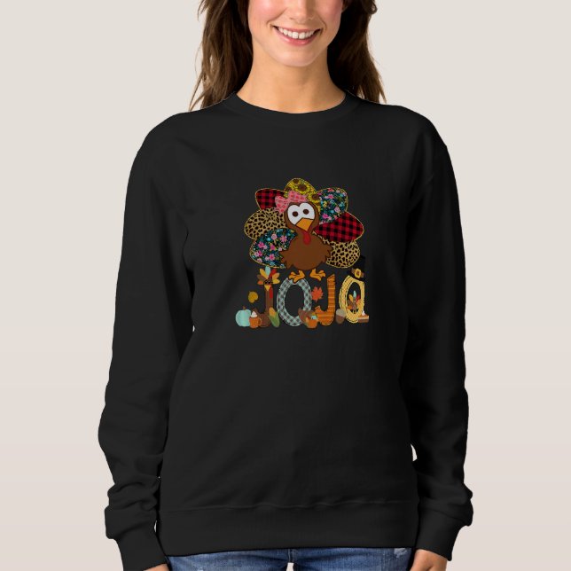Sweatshirt Womens Fall Turkey Jojo  Thanksgiving Doodle Grand (Devant)