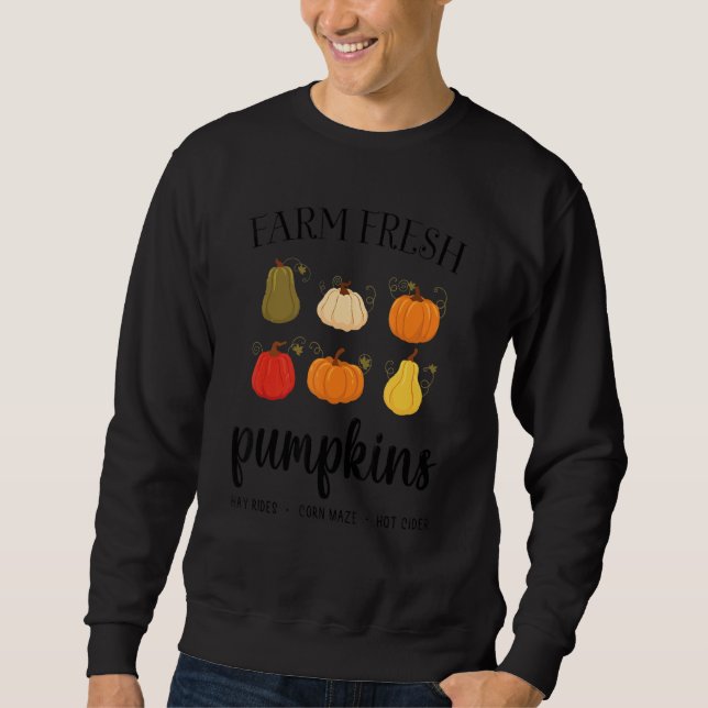 Sweatshirt Womens Farm Fresh Pumpkins Autumn Fall Thanksgivin (Devant)