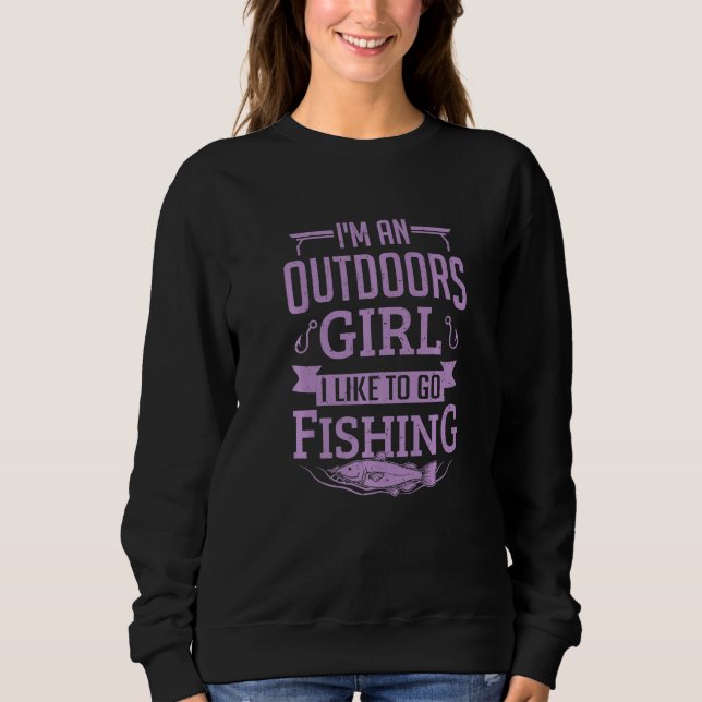 Sweatshirt Womens Fishing Shirt Funny Fisherman Like To Go Fi (Devant)