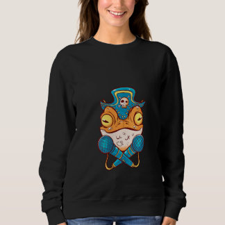 Sweatshirt Womens Funny frog in pirate costume for men, women